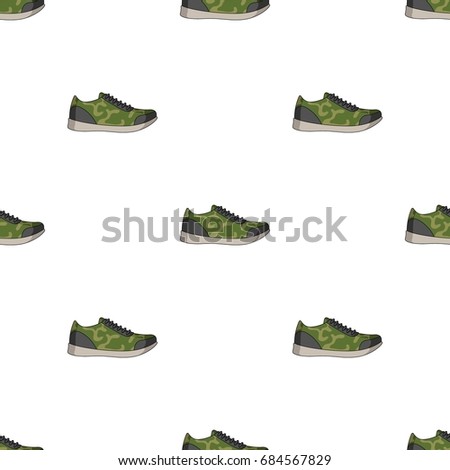 Rag camouflage sneakers for everyday wear.Different shoes single icon in cartoon style vector symbol stock illustration.