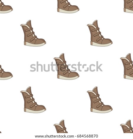 Tall winter boots made of wool with Velcro. Shoes for explorers.Different shoes single icon in cartoon style vector symbol stock illustration.
