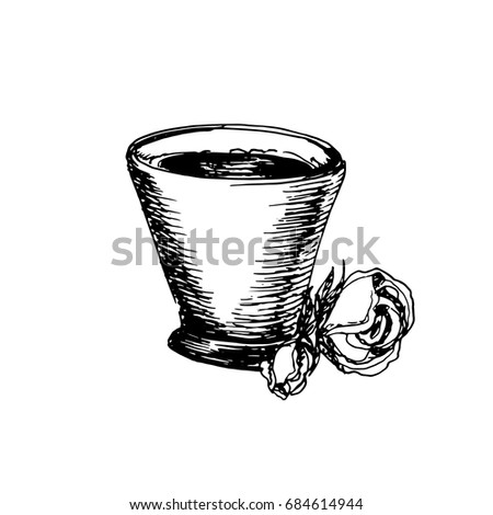 Hand Drawn Sketch of Coffee Cup. Vintage Sketch. Great for Banner, Label, Poster