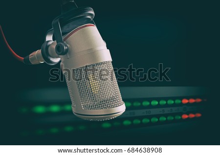 Microphone in the radio studio