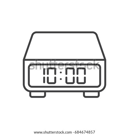 Radio clock line icon.