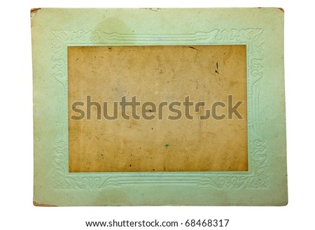 Vintage cardboard frame isolated on white background