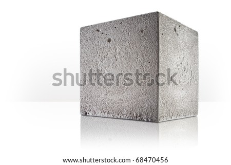 concrete cube over white background Royalty-Free Stock Photo #68470456