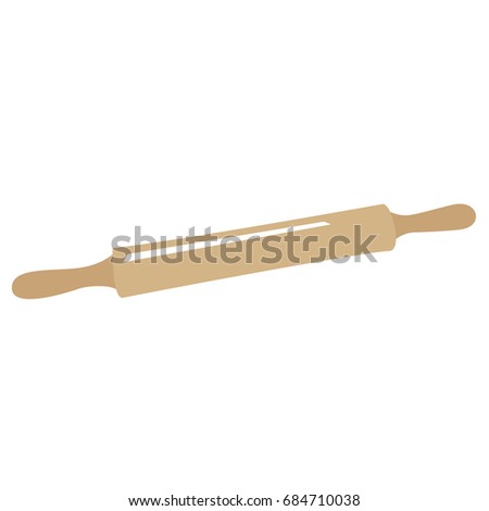 Isolated wooden roller on a white background, Vector illustration