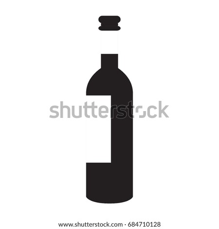 Isolated wine bottle on a white background, Vector illustration