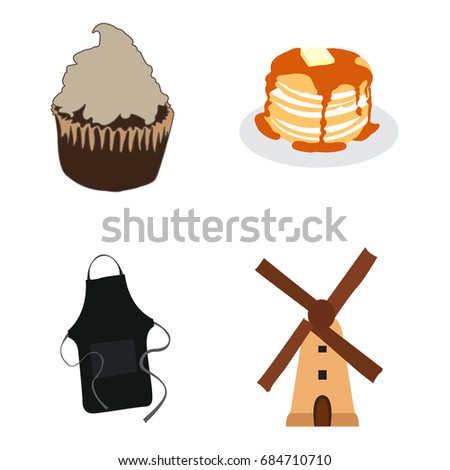 Set of bakery icons on a white background, Vector illustration