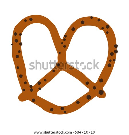 Isolated abstract pretzel on a white background, Vector illustration