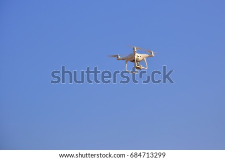 Drone copter with camera on sky