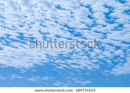 White clouds on blue sky background, best weather in summer.