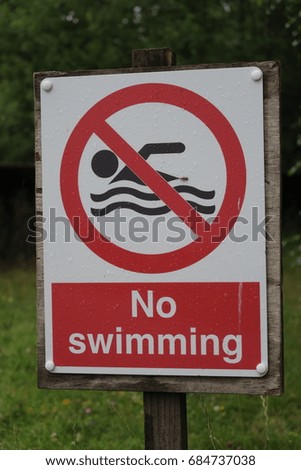 No swimming warning sign uk
