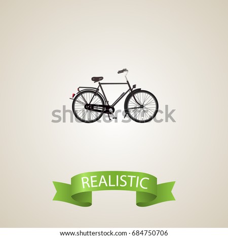 Realistic Dutch Velocipede Element. Vector Illustration Of Realistic Training Vehicle Isolated On Clean Background. Can Be Used As Bicycle, Velocipede And Dutch Symbols.