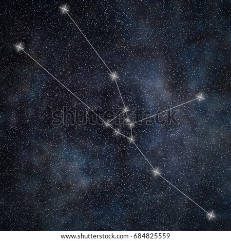 Taurus Constellation. Zodiac Sign Taurus Constellation lines  Galaxy background Zodiac Sign