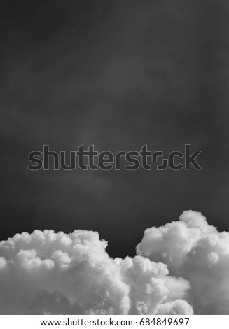 Clouds and sky in black and white