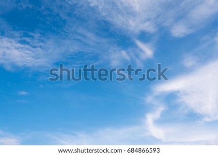 image of blue sky with white cloud for background usage .