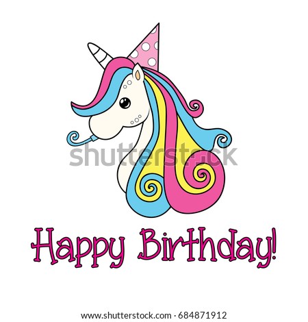 Unicorn happy birthday greetings