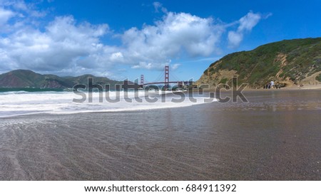 Baker Beach San Francisco California with the Golden Gate Bridge