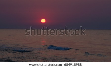 Beautiful sunrise Black sea.
