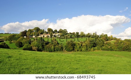 Countryside View of a Green Field in the Avon Valley near Bath in Somerset England