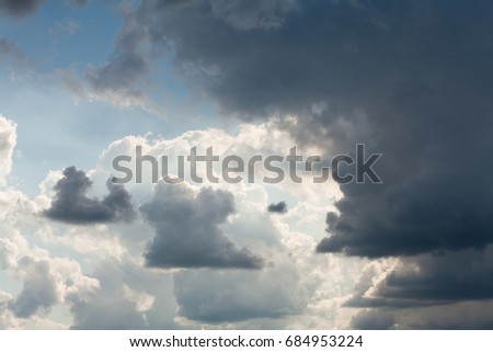 White fluffy clouds in the blue sky