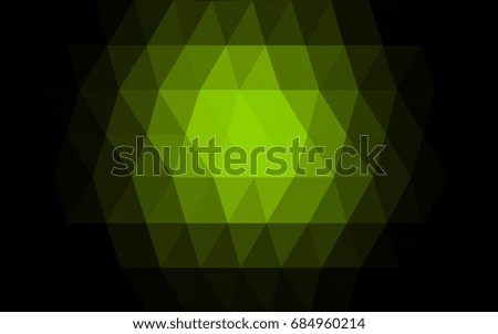 Dark Green vector modern geometrical abstract background. Texture, new background. Geometric background in Origami style with gradient. 