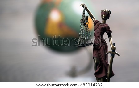 Symbols of law and court, selected focus, narrow depth of field