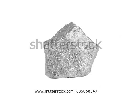 Silver nugget isolated on white background Royalty-Free Stock Photo #685068547
