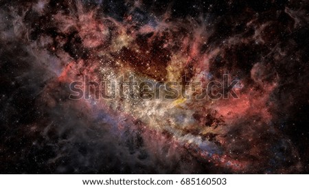 Galaxy and nebula. Elements of this Image Furnished by NASA.