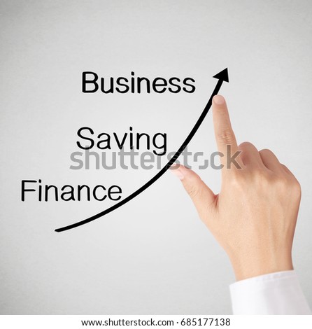 Investment concept,businessman with financial symbols coming from hand