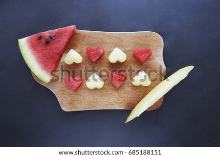 Watermelon and melon at the heart