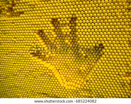 yellow hand pattern on yellow pin toy for kid 
