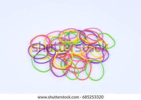 colorful of rubber band on white background.