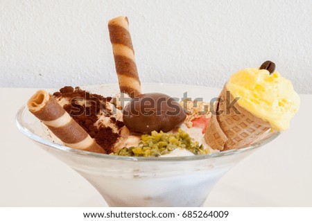 beautiful colored ice cream macro detail
