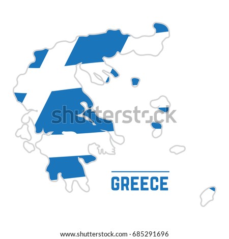 Flag and map of Greece, Vector illustration