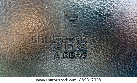Logo SRS Airbag in car