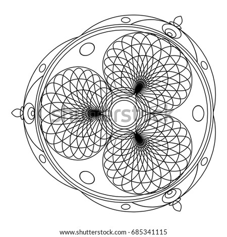 Mandalas for coloring book. Decorative black and white round outline ornament. Unusual flower shape. Oriental vector and anti-stress therapy patterns. Vector yoga logos design element.