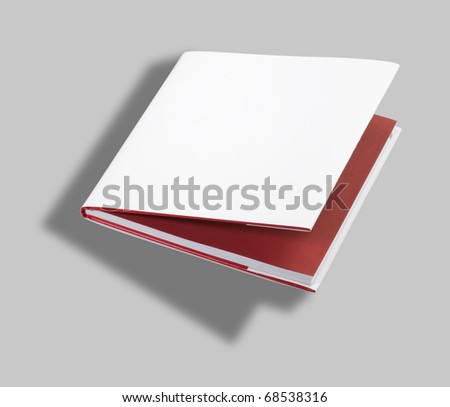 Blank open book white cover w clipping path