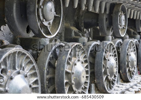 Wheels to support the caterpillar armored tanks during the Second World War