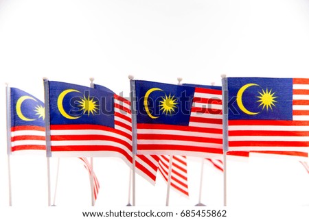 Malaysian's flag on white isolated background