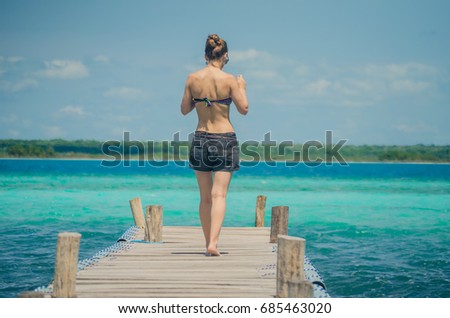 Girl near laguna
