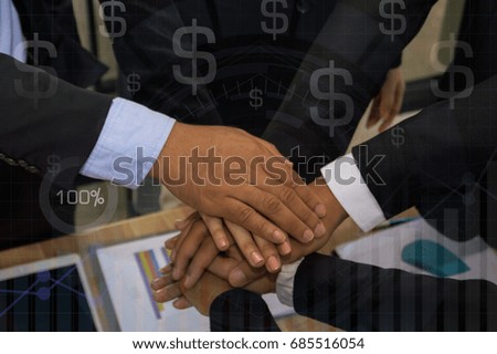 Image of businessman hands  coordination each other