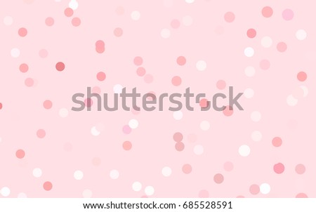 Light Pink vector red pattern of geometric circles, shapes. Colorful mosaic banner. Geometric background with colored disks.
