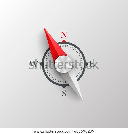 Compass on a white background. Vector Illustration.