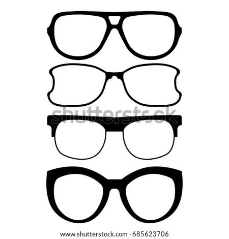 set of glasses vector