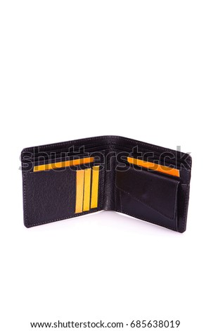 One purse,clutch genuine leather with embossing ,black brown colors,Fashionable men's accessory To store money on a white background