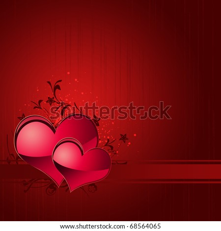 Illustration of abstract background of c by two hearts