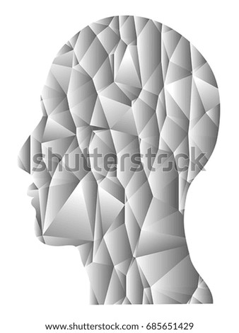 gray gradient Geometric head