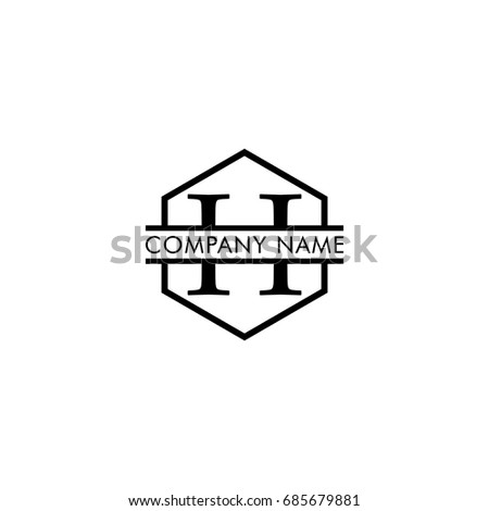 company logo vector of the letter H black color with white background