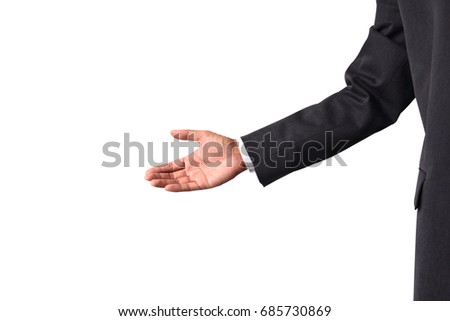Hand business on white isolated,clipping path