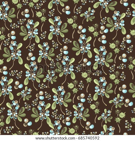 Pattern with small-scale flowers. Liberty style millefleurs. Floral seamless background. Texture for textile, wallpapers, print, gift wrap, scrapbooking, book cover, cloth design. Vector illustration.