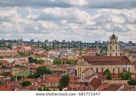 Panorama of Vilnius in a summer sunny day
